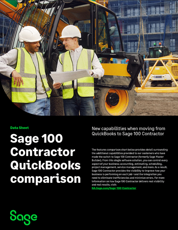 Sage 100 Contractor QuickBooks Comparison